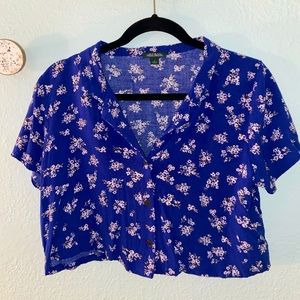 Wild fable cropped button down